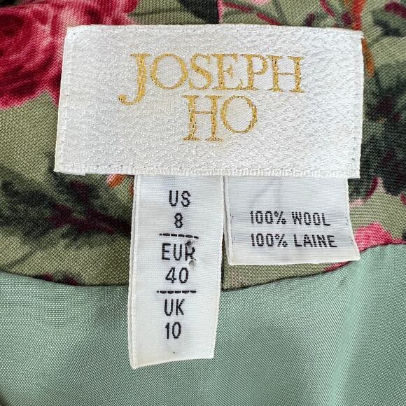 Vintage JOSEPH HO 100% Wool Pink Orange Floral Button-Up Tailored Dolman Top 8 - Picture 5 of 7